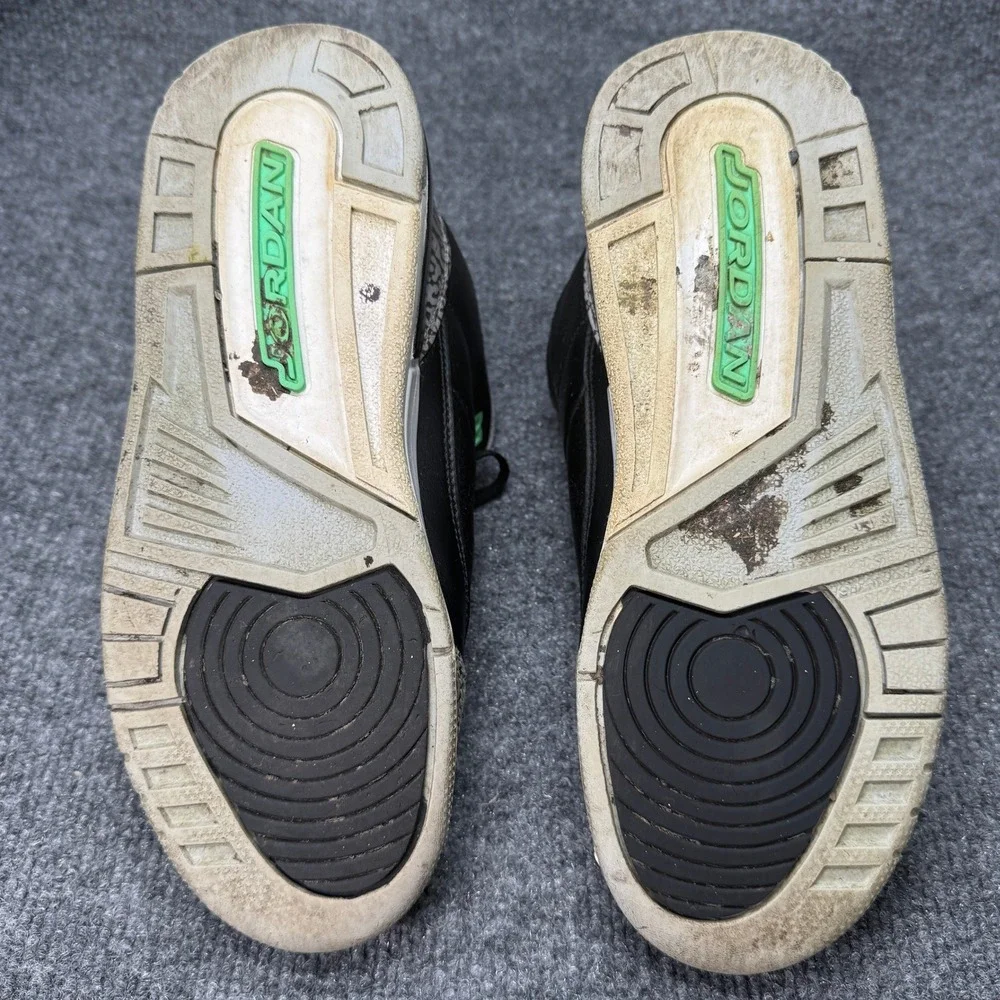 Jordan 3 Retro Kids 7Y Black Green Grey Elephant Print DM0967-031